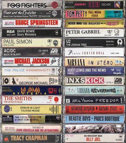 Retro Cassette Stack of the 80's and 90's